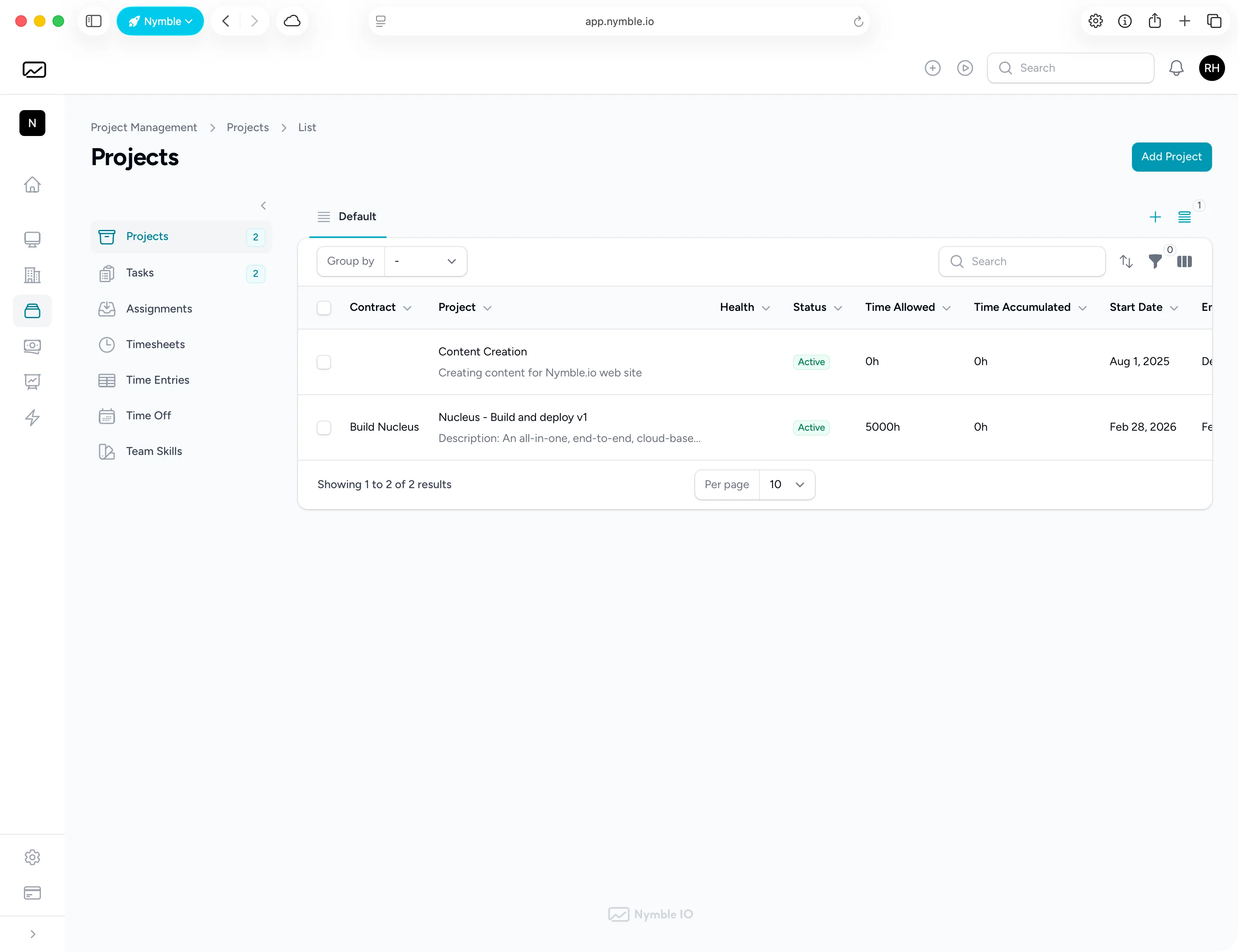 Nymble project management